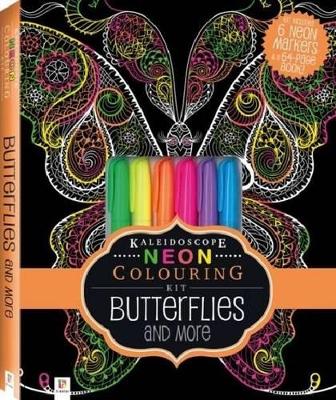 Kaleidoscope Neon Colouring Kit Butterflies book