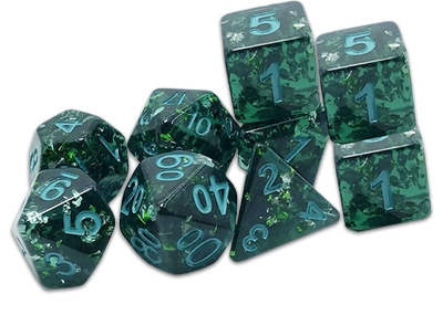 Verdigris Grecian Vase Dice - Traditional 9-set book