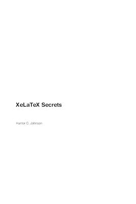 XeLaTeX Secrets book