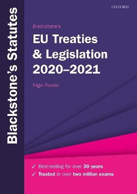 Blackstone's EU Treaties & Legislation 2020-2021 book