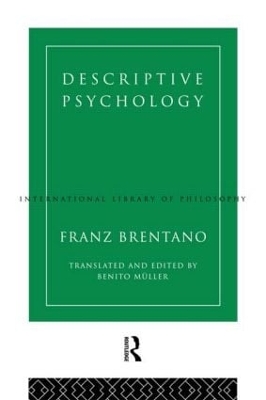 Descriptive Psychology by Franz Brentano