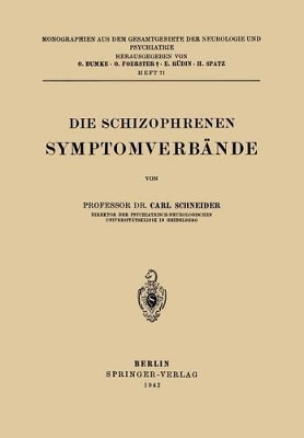Die Schizophrenen Symptomverbände book