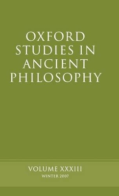 Oxford Studies in Ancient Philosophy XXXIII book