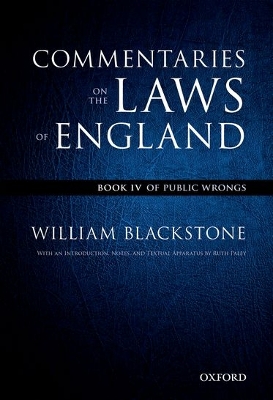 Oxford Edition of Blackstone's: Commentaries on the Laws of England book