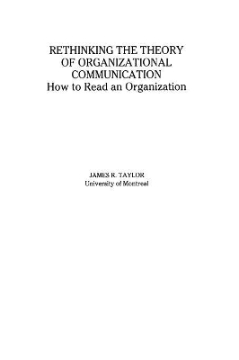 Rethinking the Theory of Organizational Communication book