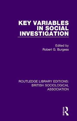 Key Variables in Social Investigation by Robert Burgess