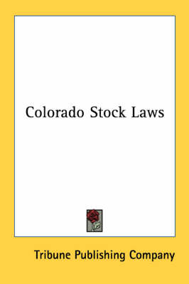 Colorado Stock Laws book