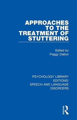 Approaches to the Treatment of Stuttering book