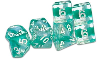 Thracian Azure Swirl Dice - Traditional 9-set book