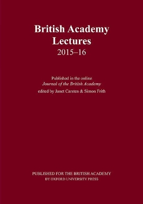 British Academy Lectures, 2015-16 book