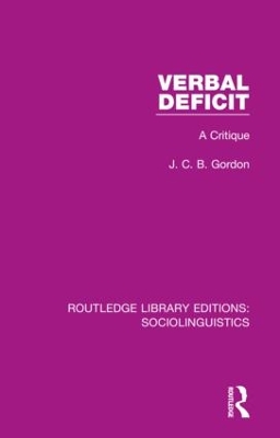 Verbal Deficit: A Critique book