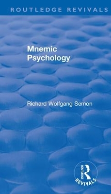 Revival: Mnemic Psychology (1923) book