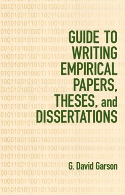 Guide to Writing Empirical Papers, Theses, and Dissertations book
