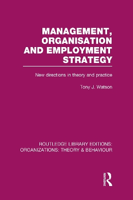 Management Organization and Employment Strategy book