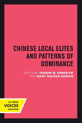 Chinese Local Elites and Patterns of Dominance book