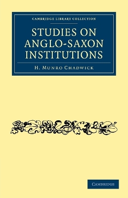 Studies on Anglo-Saxon Institutions book