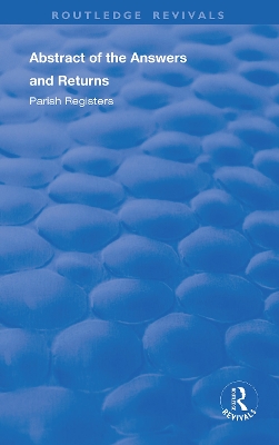 Census Reports: 1801: Abstract of the Answers and Returns, Parish Registers book