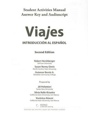 SAM Answer Key and Audio Script for Hershberger/Navey-Davis/Borras A.'s Viajes: Introducci�n al espa�ol, 2nd book