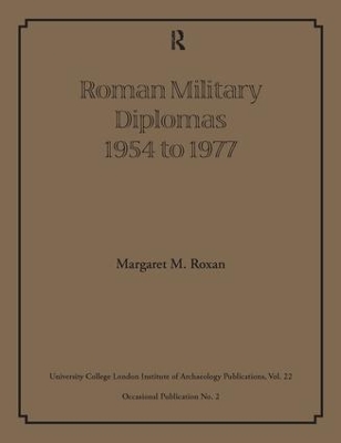 Roman Military Diplomas 1954 to 1977 book