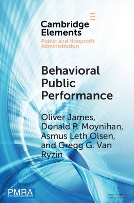 Behavioral Public Performance: How People Make Sense of Government Metrics book