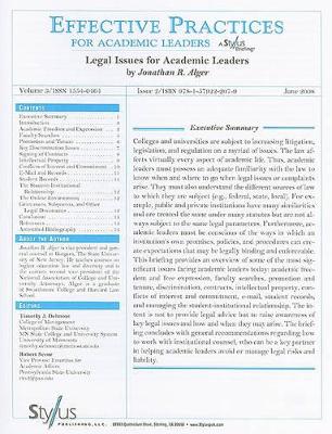 Legal Issues for Academic Leaders book