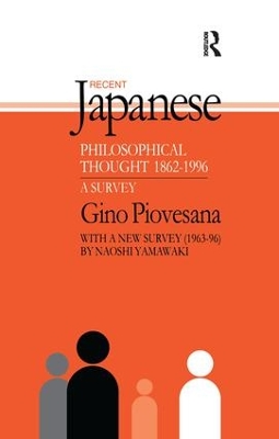 Recent Japanese Philosophical Thought 1862-1994 book