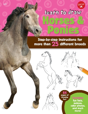 Learn to Draw Horses & Ponies: Step-by-step instructions for more than 25 different breeds - 64 pages of drawing fun! Contains fun facts, quizzes, color photos, and much more! by Robbin Cuddy