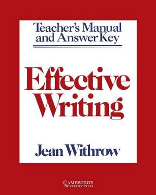 Effective Writing Teacher's manual book