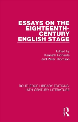 Essays on the Eighteenth-Century English Stage book