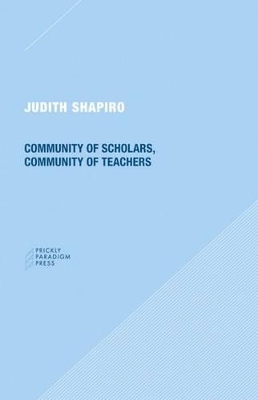 Community of Scholars, Community of Teachers book