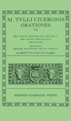 Cicero Orationes. Vol. VI book