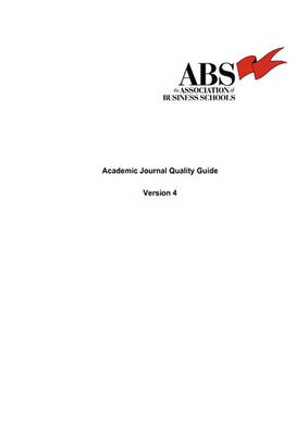 The Association of Business Schools Academic Journal Quality Guide book