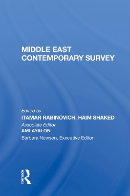 Middle East Contemporary Survey, Volume Xi, 1987 book