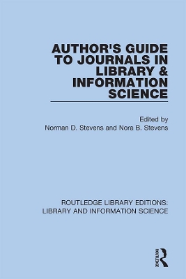 Author's Guide to Journals in Library & Information Science book