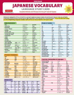 Japanese Vocabulary Language Study Card: Essential Words and Phrases for the JLPT and AP Exams (Includes Online Audio) book