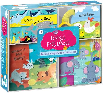 Baby's First Books (Boxed Set of 4 Books): Four Adorable Books in One Box: Bath Book, Cloth Book, Stroller Book, Board Book book