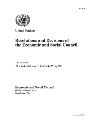 Resolutions and decisions of the Economic and Social Council book