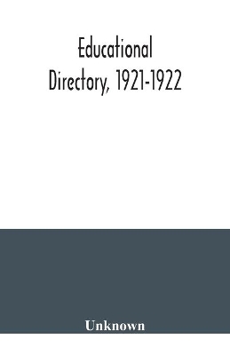 Educational directory, 1921-1922 book