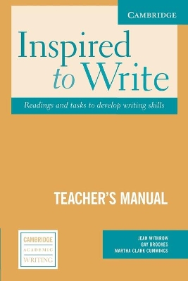 Inspired to Write Teacher's Manual book