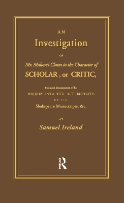 Investigation into Mr. Malone's Claim to Charter of Scholar: Volume 24 book