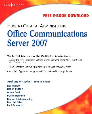 How to Cheat at Administering Office Communications Server 2007 book