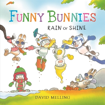 Funny Bunnies: Rain or Shine Board Book by David Melling