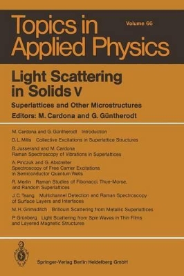 Light Scattering in Solids v by Manuel Cardona