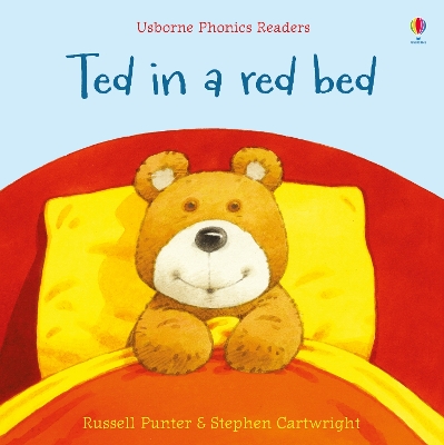 Ted in a red bed book