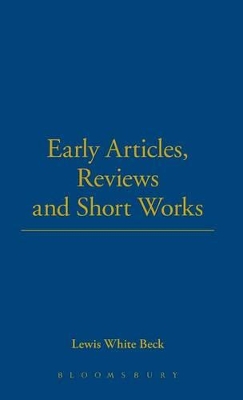 Early Articles, Reviews and Short Works book