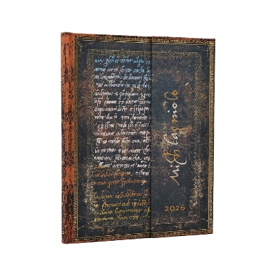 2026 Michelangelo, Handwriting (Embellished Manuscripts Collection) Ultra 12-month Verso Hardcover Flexi Dayplanner 2026 (Wrap Closure) book