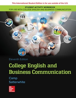 ISE Student Activity Workbook for use with College English and Business Communication by Camp