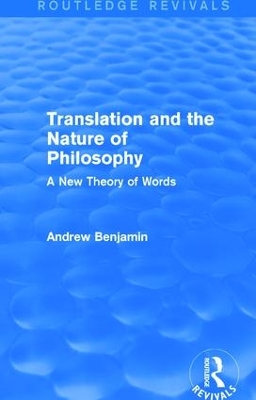 Translation and the Nature of Philosophy book