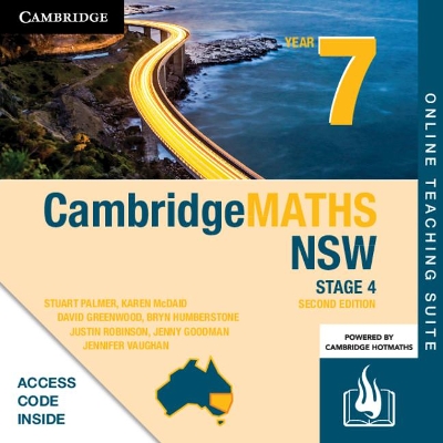 CambridgeMATHS NSW Stage 4 Year 7 Online Teaching Suite Card book