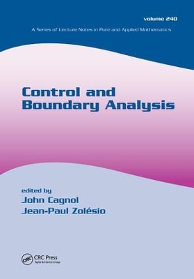 Control and Boundary Analysis by John Cagnol